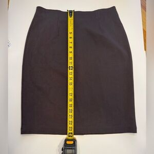 Eileen Fisher Chocolate Brown Pencil Skirt stretch fabric career office classic